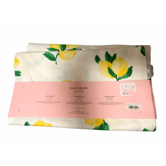 New Kate Spade Make Lemonade Table Runner 90x15" - Picture 2 of 10
